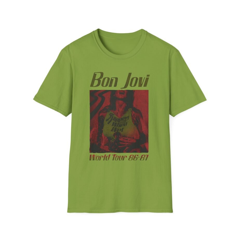Bon Jovi Slippery When Wet Vintage World Tour Unisex Softstyle T-Shirt