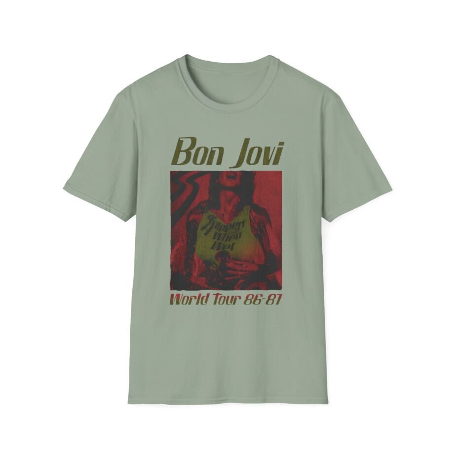 Bon Jovi Slippery When Wet Vintage World Tour Unisex Softstyle T-Shirt