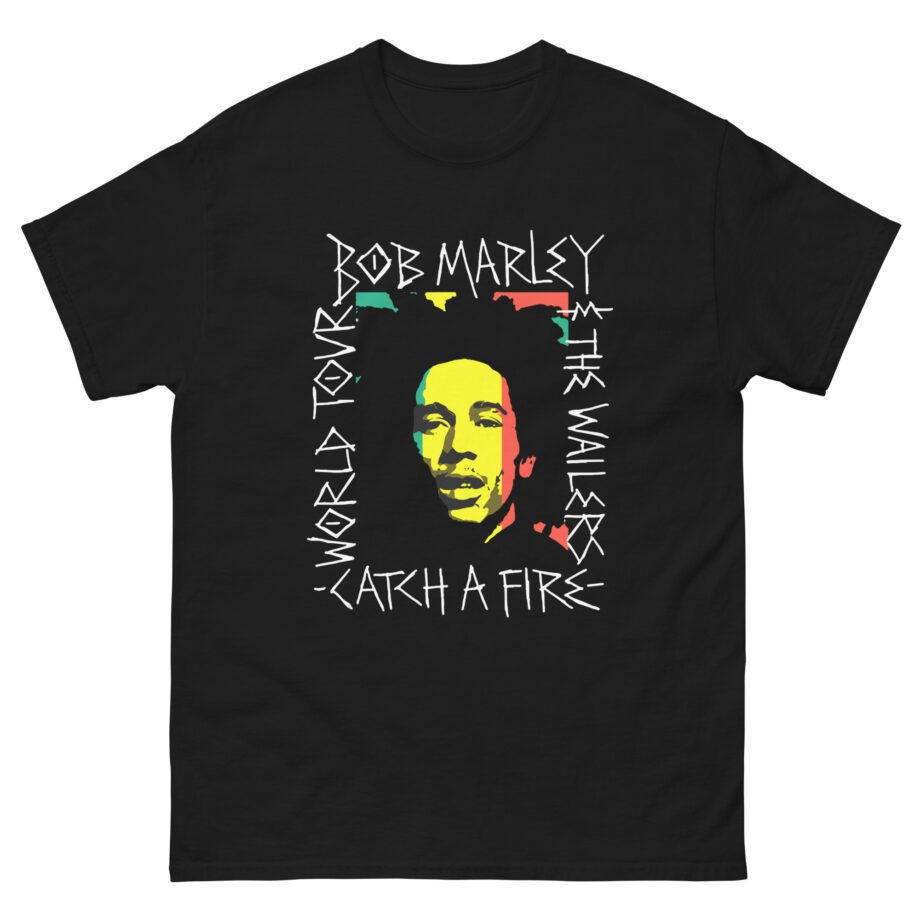 Bob Marley Catch a Fire Handwritten Frame Unisex classic tee