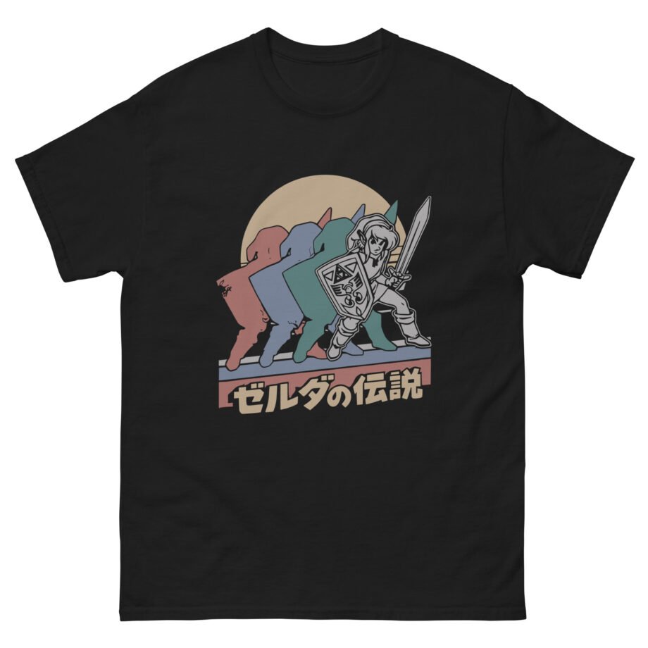 The Legend of Zelda Link Hiragana Spread Unisex classic tee