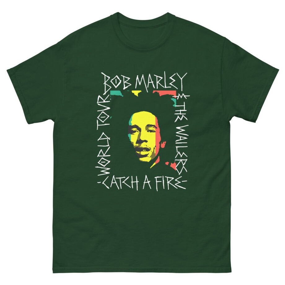 Bob Marley Catch a Fire Handwritten Frame Unisex classic tee