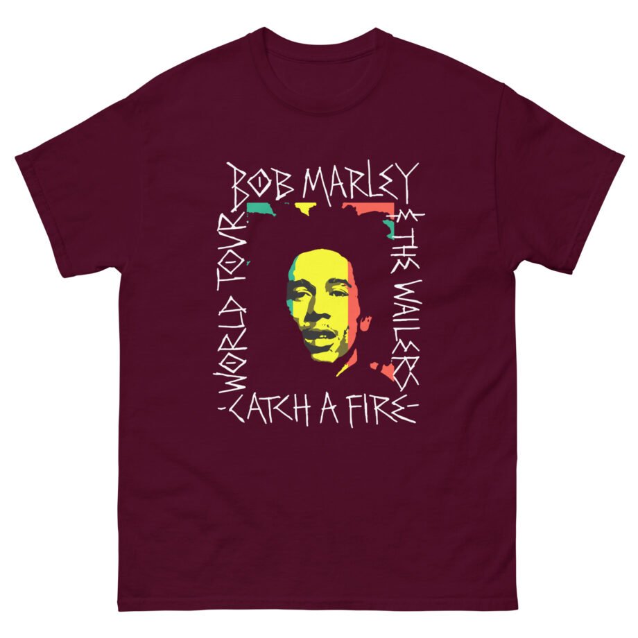 Bob Marley Catch a Fire Handwritten Frame Unisex classic tee