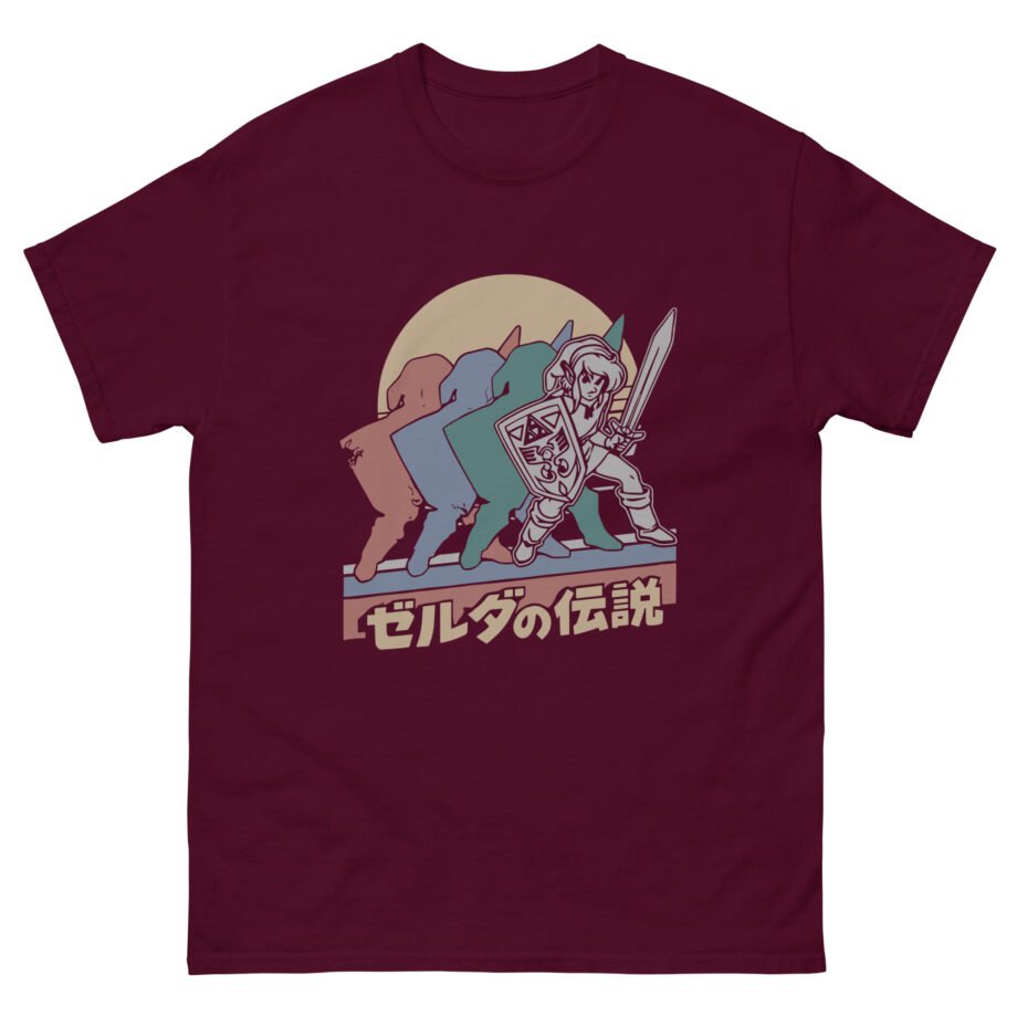 The Legend of Zelda Link Hiragana Spread Unisex classic tee