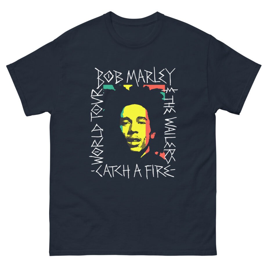 Bob Marley Catch a Fire Handwritten Frame Unisex classic tee