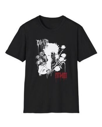 D4vd Anime Boy With Roses Unisex Softstyle T-shirt